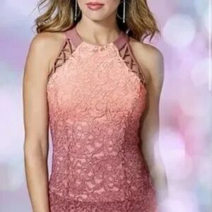 M • Venus • Glitter Ombre Lace Overlay Top